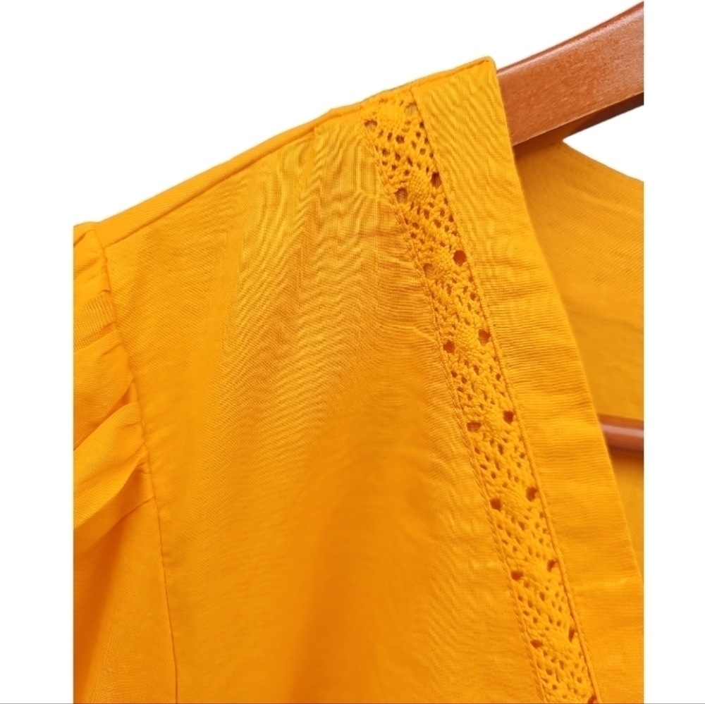 J. Crew Mustard Yellow Long Sleeve aBoho Peasant Dress Size S - Picture 10 of 11